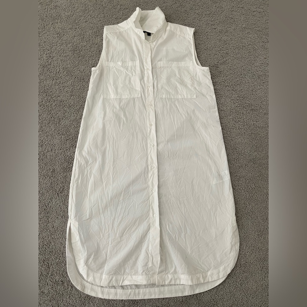 Banana Republic Classic White Collared Midi dress